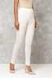 Ecru Straight Wool Acrylic Leggings image number 3