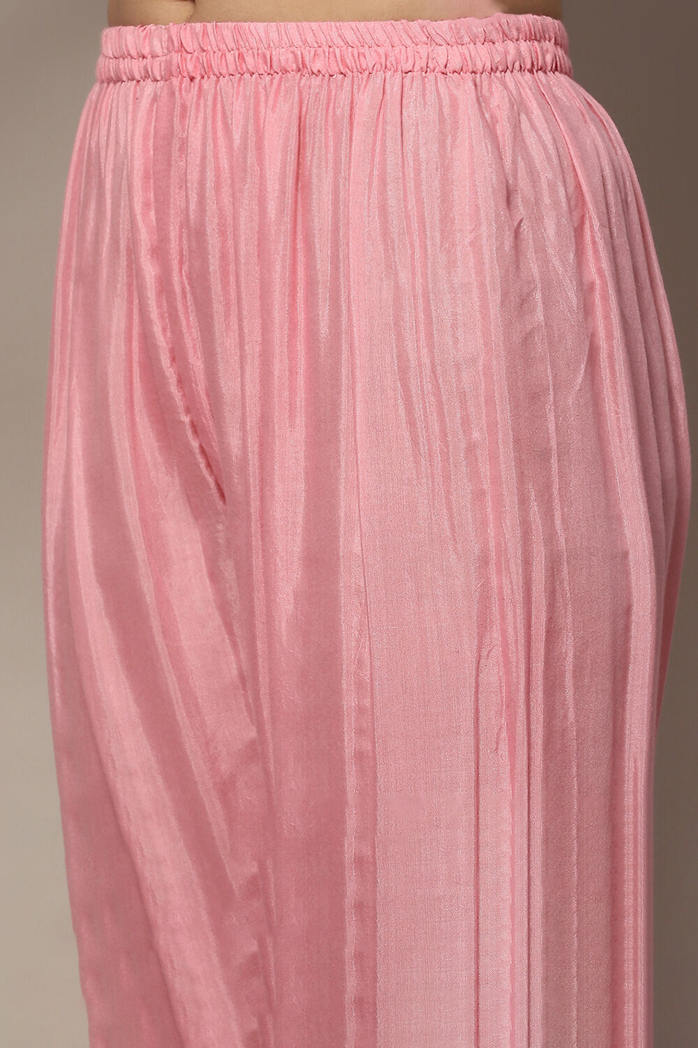 Baby Pink Muslin Unstitched Suit set image number 3