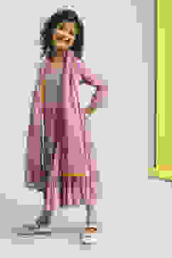 Violet Cotton Tiered Suit Set image number 3