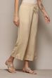 Beige Rayon Regular Solid Palazzo image number 3