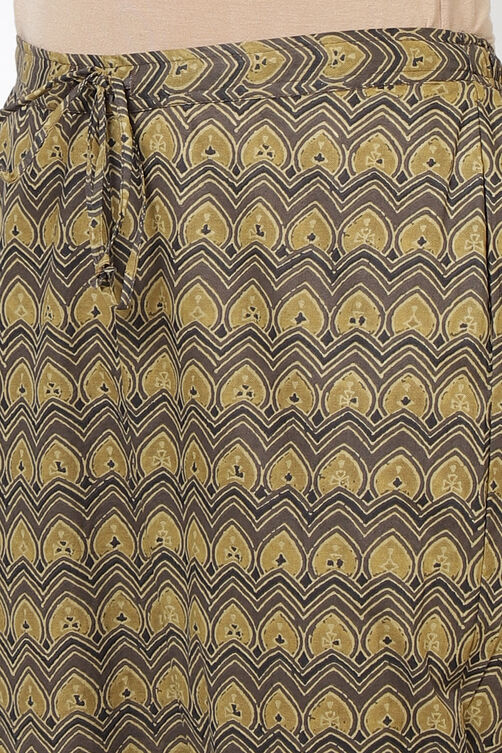 Navy Cotton A-Line Kurta Pant Suit Set image number 2