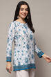 Indigo Polyester Straight Kurti image number 4