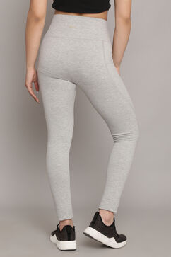 Light Grey Knitted Cotton Blend Leggings image number 7