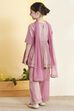 Pink Solid Peplum Viscose Rayon Kurta Set image number 5