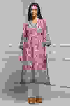 Off White Cotton Straight Printed Kurta image number 0