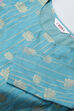 Turquoise Art Silk Cotton Yarndyed Kurta image number 1