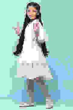 White Chiffon Dobby Tiered Dress image number 0