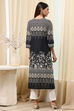 Black Cotton Straight Kurta image number 3