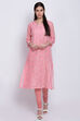 Yellow Poly Cotton A-Line Embroidered Kurta image number 0