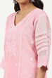 Pink Lace Design Unstitched Suit Set image number 4