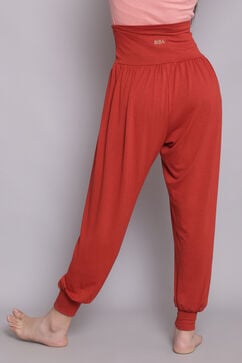 Terracotta Viscose Blend Harem Pants image number 5