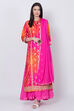Pink Cotton Straight Suit Set image number 2