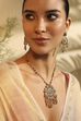 Gold Plated Brass Pendant Necklace Set image number 1