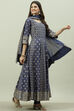 Cherry Red Cotton Anarkali Kurta Churidar Suit Set image number 0