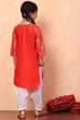 Blue and White Cotton Printed Straight Suit Set image number 4