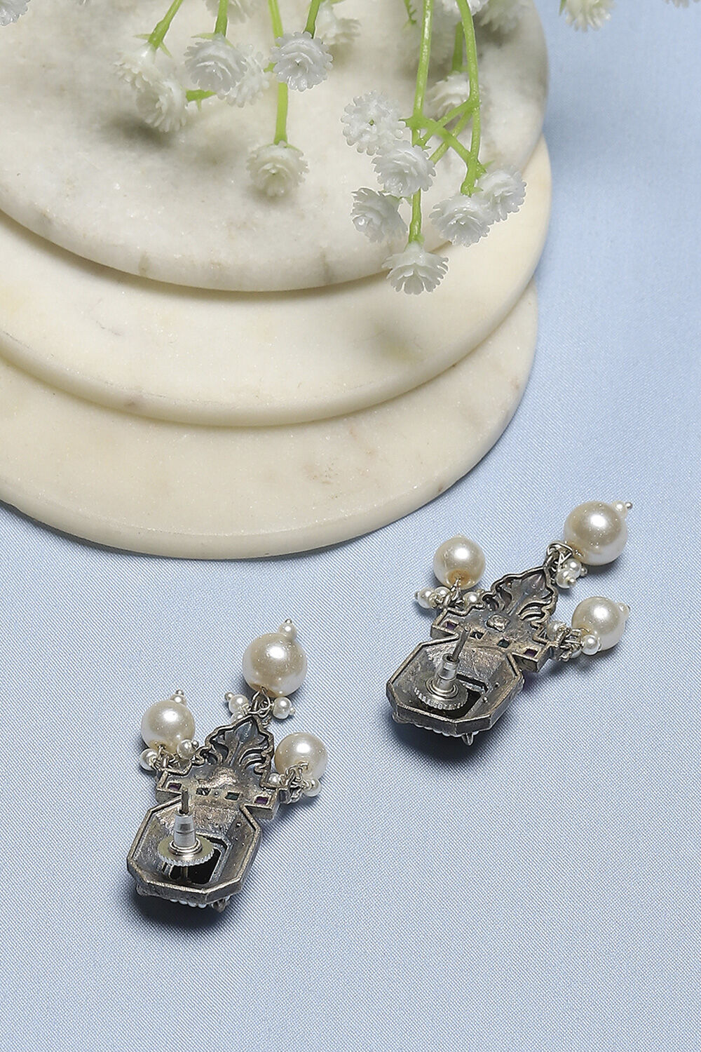 Black Stone Statement Earrings image number 2