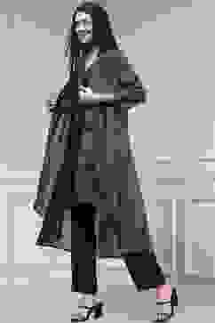 Black Viscose Rayon Straight Dyed Fusion Set image number 3