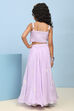 Lilac Viscose Rayon Embroidered Flared Lehenga Set image number 4