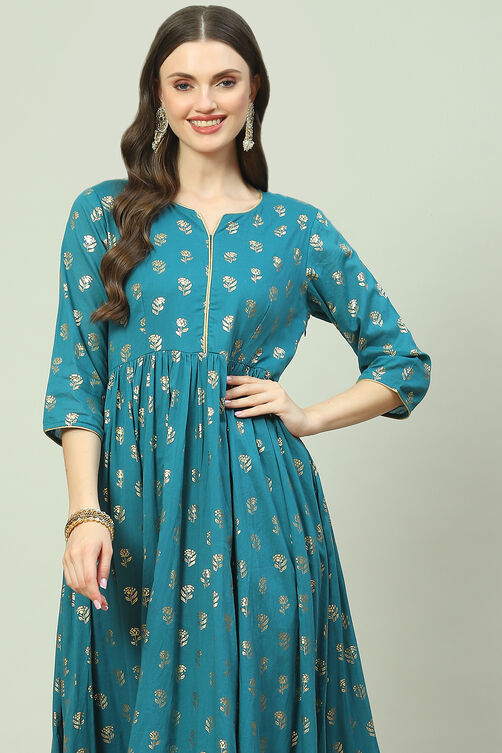 Teal Cotton Dress image number 2