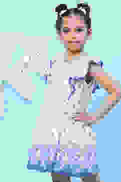 White Cotton Flared Printed Dress image number 2