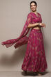 Pink Polyester Straight Lehenga Set image number 5