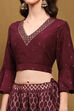 Black Hand-Block Printed Festive Crop Top image number 1