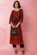 Orange Rayon Straight Kurta image number 4