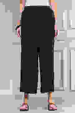 Charcoal Viscose Rayon Straight Solid Palazzo Pants image number 5