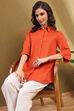 White Cotton Blend Solid Straight Shirt Style Kurti image number 6