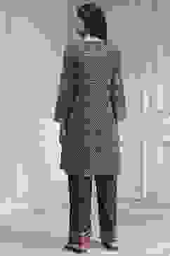 Black Cotton Printed Straight Suit Set image number 4