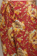 Red Cotton Straight Kurta Relaxed Pant Suit Set image number 2