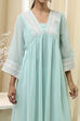 Aqua Embroidered Gathered Kurta image number 1