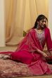 Fuschia Viscose Rayon Straight Suit Set image number 0
