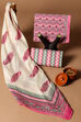 Pink Cotton Screen Print Unstitched Suit Set image number 2