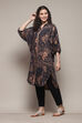Black Printed High-Low Relaxed Fit Kurta image number 3