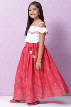 Berry Red Viscose Lehenga Set image number 3