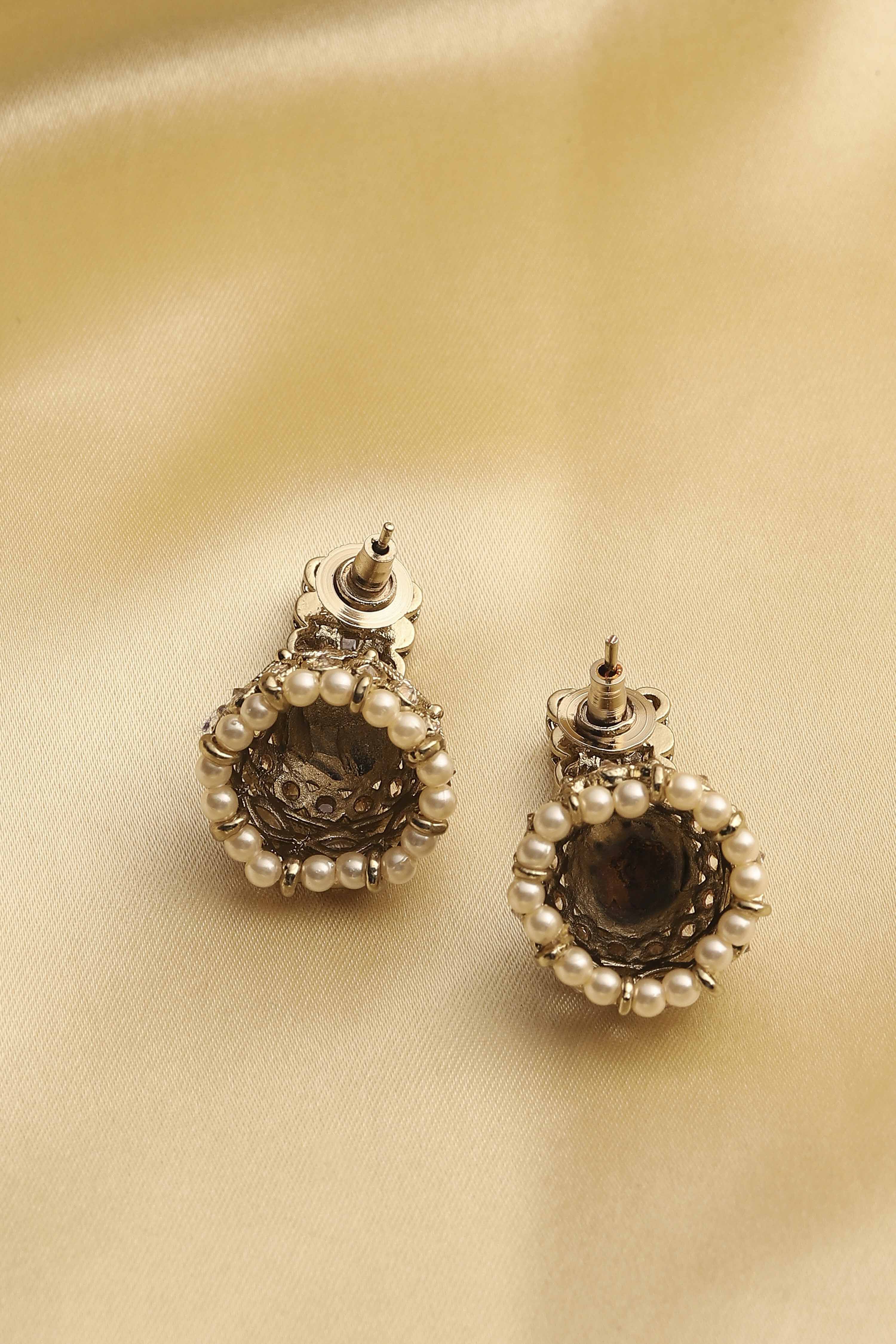 Champagne Alloy Jhumka image number 2