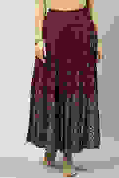 Brown LIVA Flared Skirt image number 0