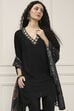 Black Solid Relaxed Straight Suit Set image number 6