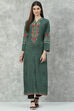 Green LIVA Straight Printed Kurta