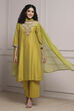 Lime Green Chanderi Straight Dyed Suit Set image number 6