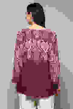 Berry Viscose Straight Printed Top image number 4