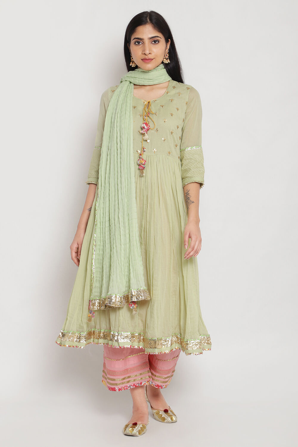 Biba green deals anarkali