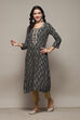 Black Rayon Straight Printed Kurta image number 0