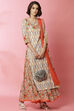 Multi-coloured Cotton Straight Kurta Skirt Suit Set image number 6