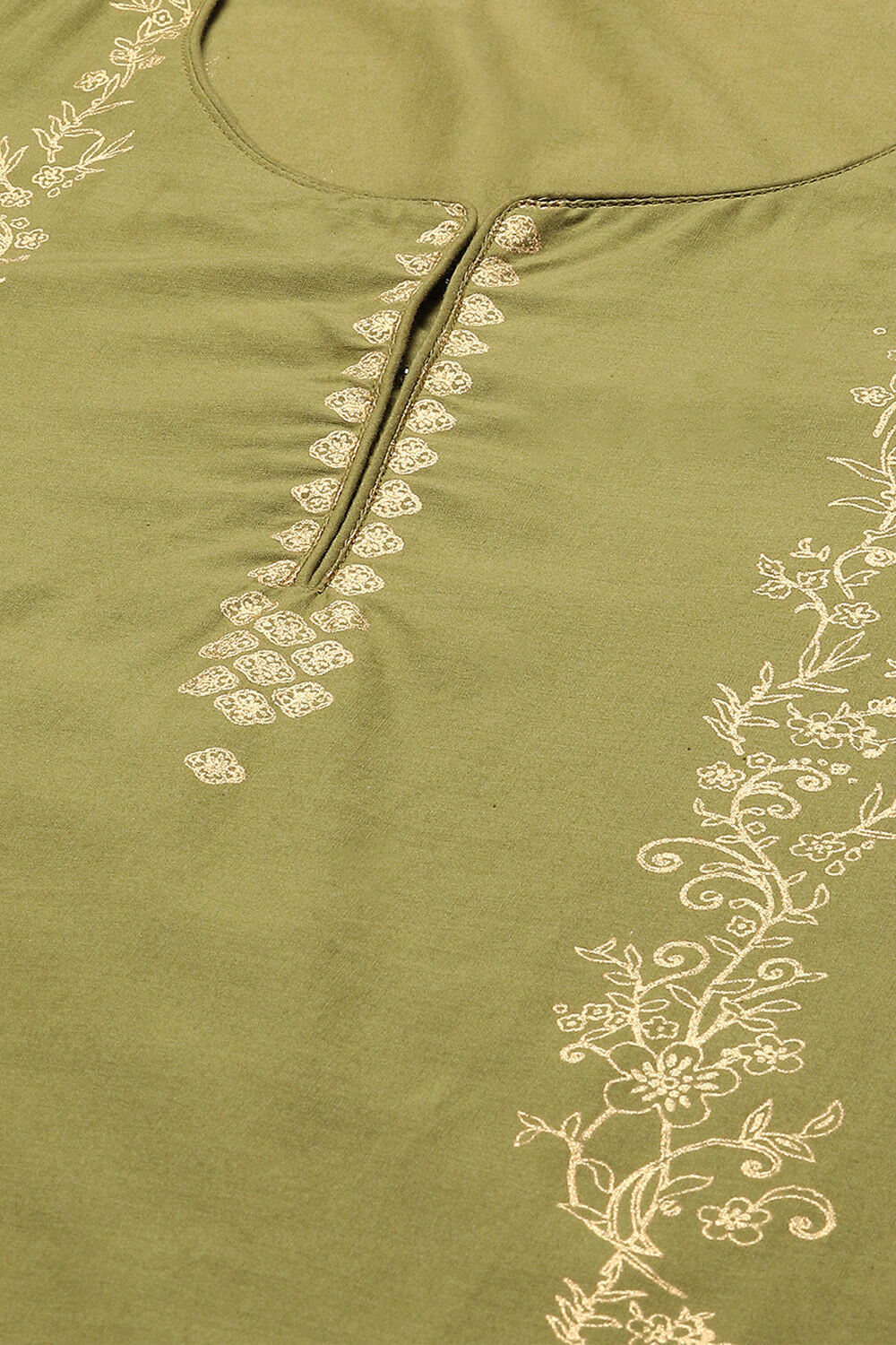 Red Cotton Straight Kurta Pants Suit Set image number 1