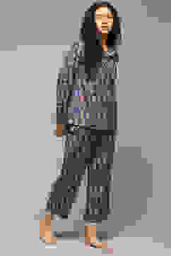 Navy Cotton Printed 2 Piece Sleepwear Set image number 5