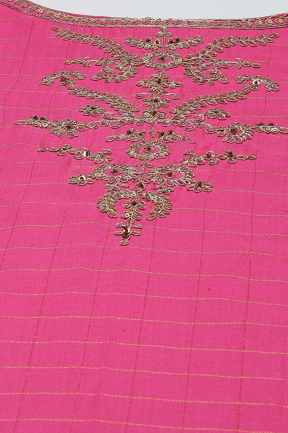 Turquoise Cotton Straight Kurta Slim Pants Suit Set image number 1