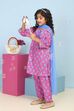Blue Cotton Printed Straight Suit Set image number 0