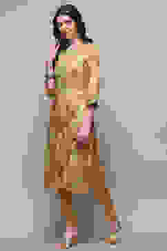 Beige Polyester Straight Kurta image number 2